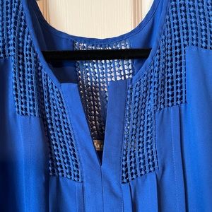Lace detail split neck blouse